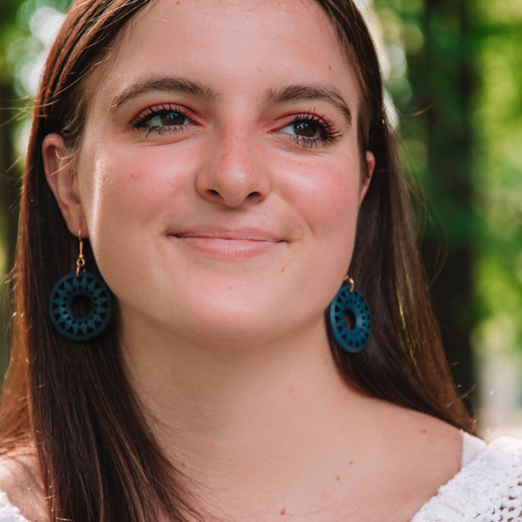 Navy Earrings- Set of 3 - Picture 3 of 4